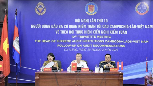 Hội nghị người đứng đầu Kiểm toán nhà nước Campuchia - Lào - Việt Nam lần thứ 10 (29/08/2023)